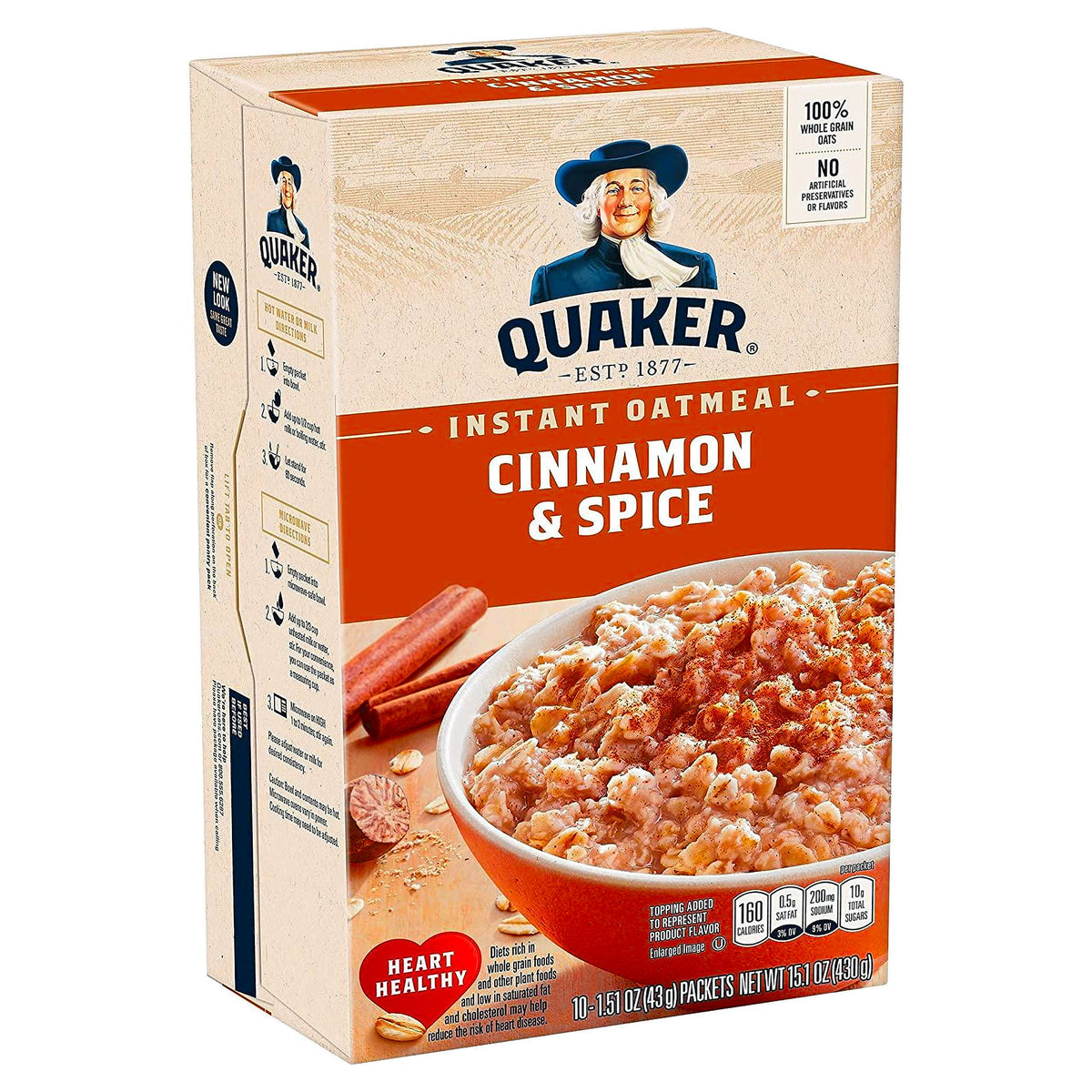 Quaker Instant Oatmeal Cinnamon & Spice 15.1Oz (430G)