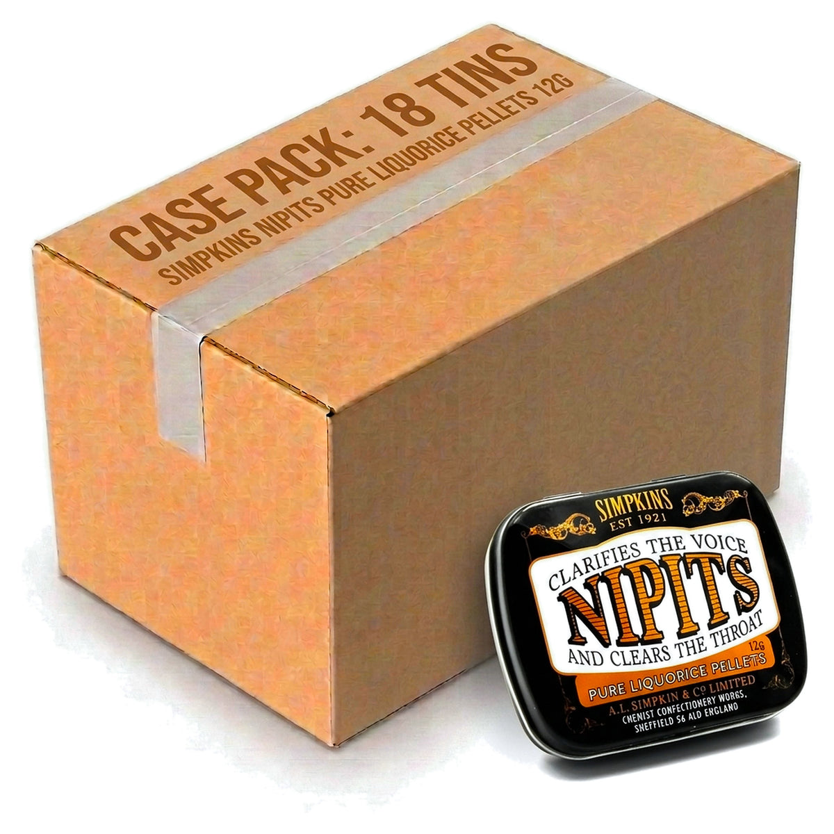 Simpkins Nipits Pure Liquorice Pellets 12G (Case of 18)
