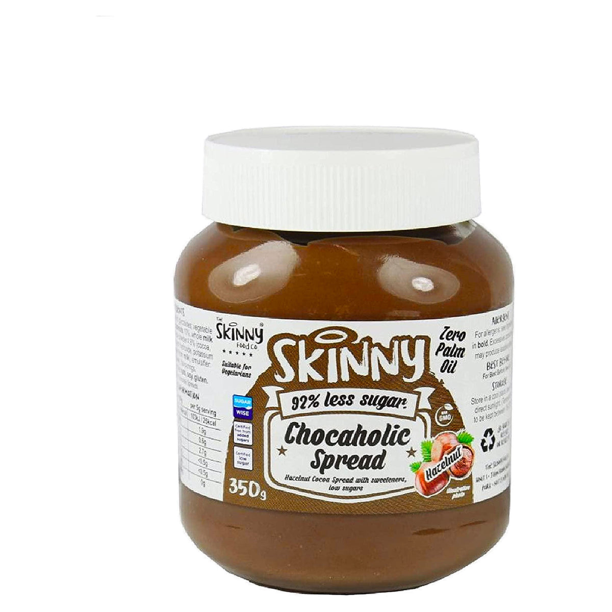 Skinny Low Sugar Chocaholic Chocolate Hazelnut Flavoured Spread - 350G