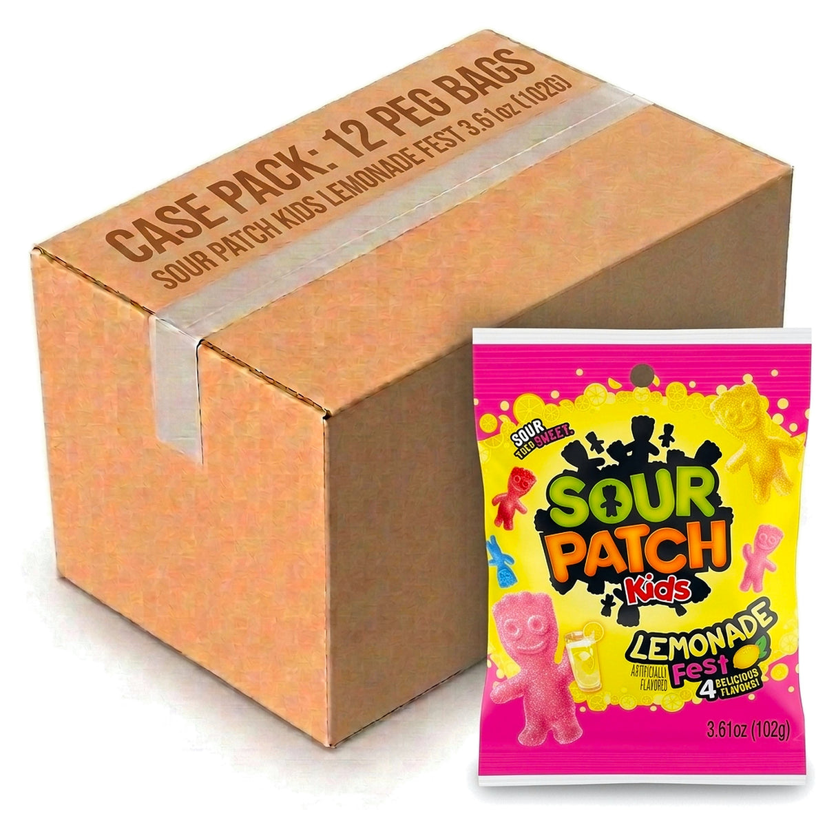 Sour Patch Kids Lemonade Fest Peg Bags 3.61oz (102G) (Case of 12)
