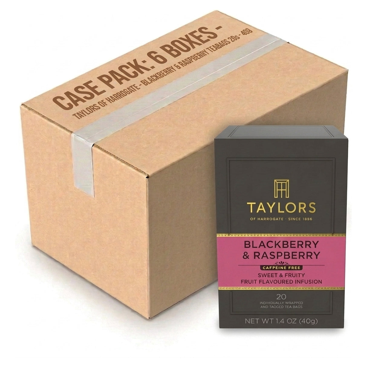 Taylors of Harrogate Blackberry & Raspberry 20 Teabags (40G) Case of 6)
