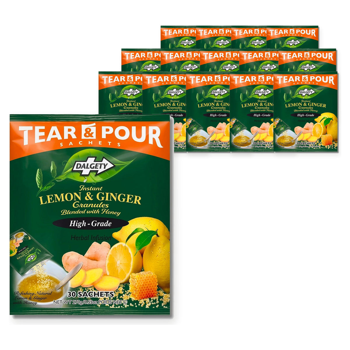 Dalgety Lemon & Ginger Tea Pouch 270G (Case of 15) – case pack