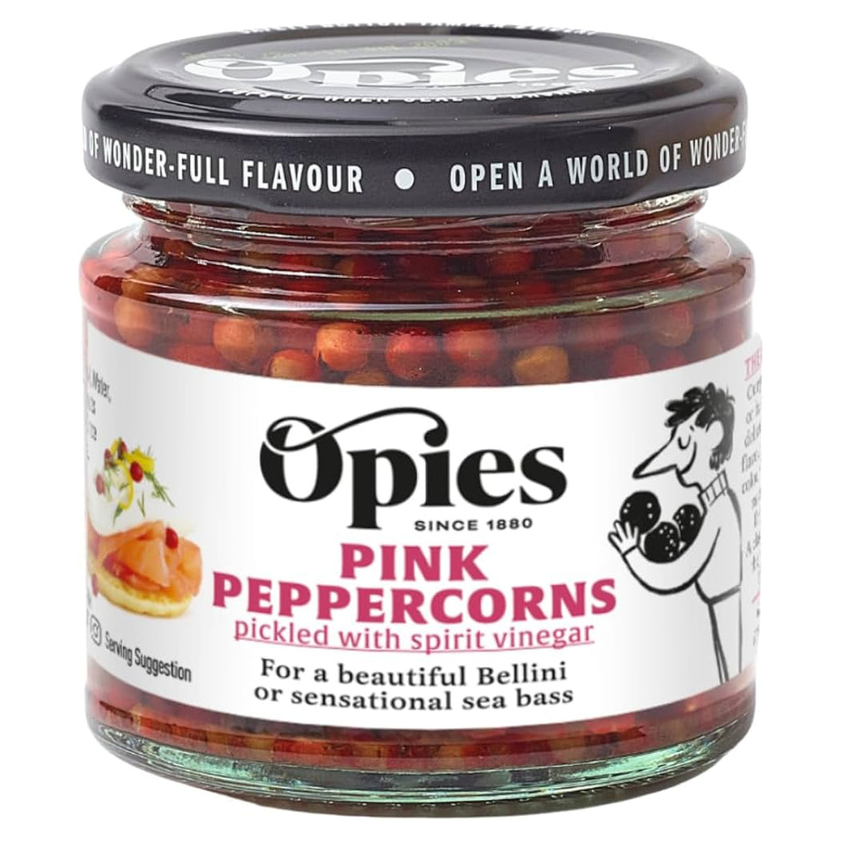 Opies Pink Peppercorns Pickled In Spirit Vinegar 105G