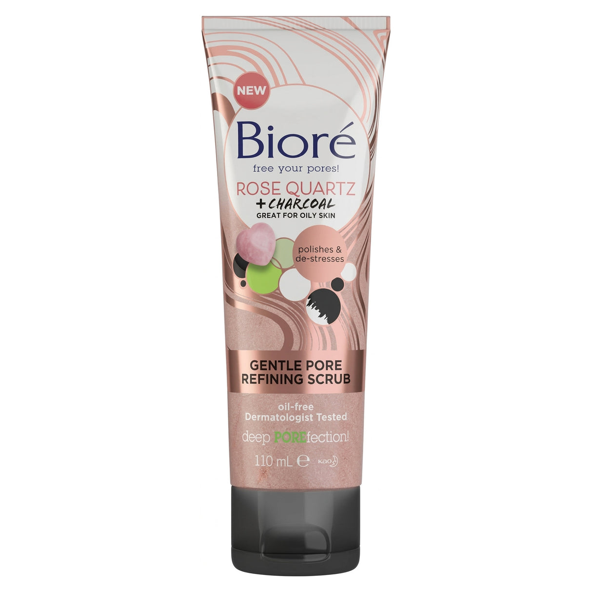 Biore Pore Refining Scrub Rose Quartz & Charcoal Mask 110ML
