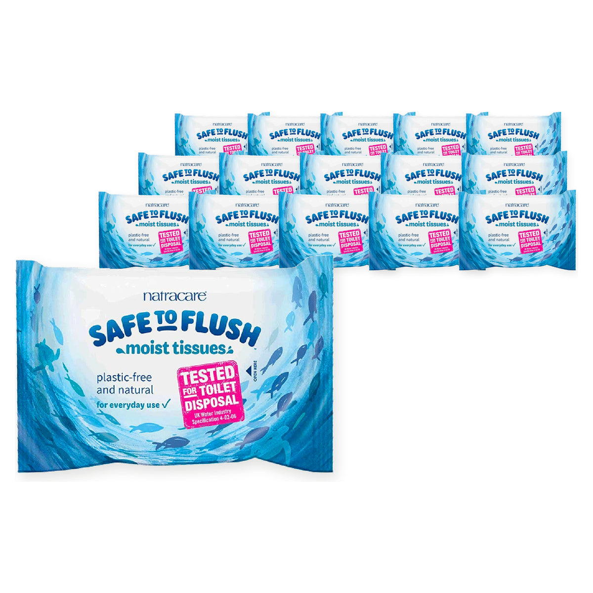 Natracare Safe To Flush Moist Tissues 30s (Case of 16) – case pack