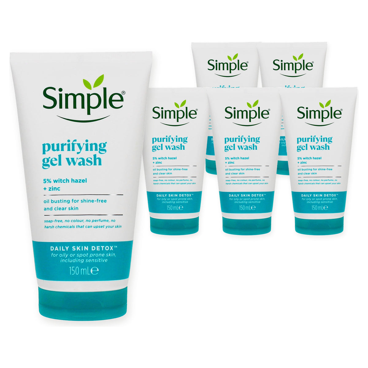Simple Purifying Facial Wash Daily Skin Detox 150ML (Case of 6) – case pack