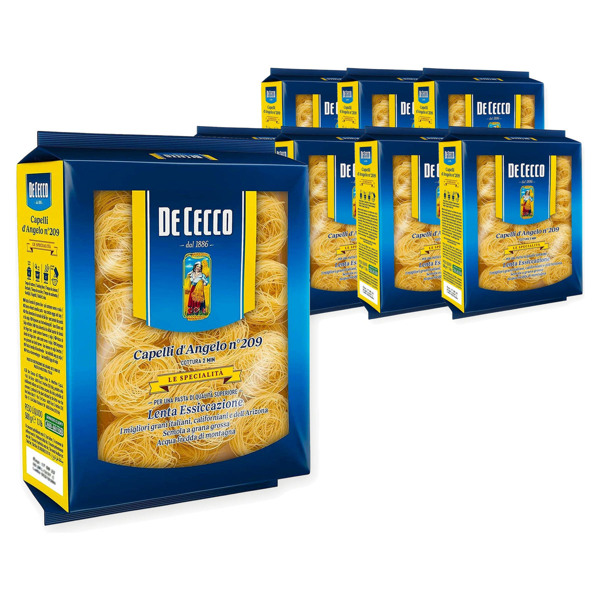 De Cecco Capelli Dangelo Pasta (Vermicelles) N209 500G (Case of 8)