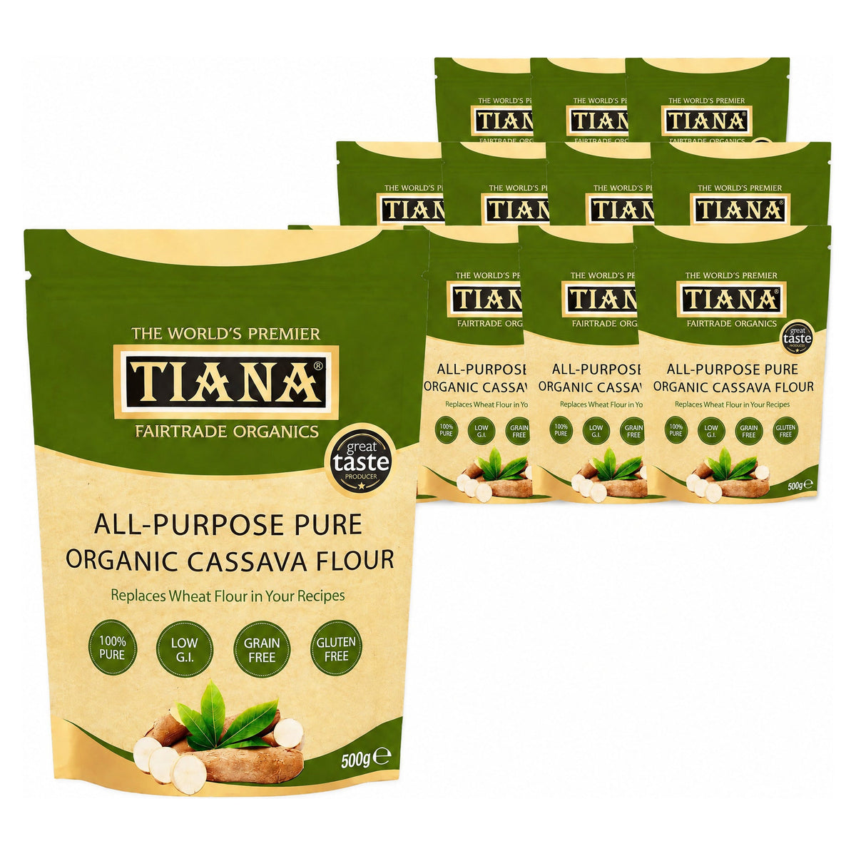 Tiana Organic Cassava Flour - Gluten-Free 500g (Case of 12)