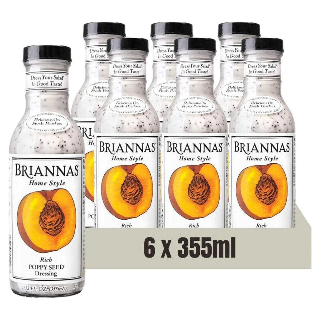 Briannas Rich Poppy Seed Dressing 355Ml (Case of 6)