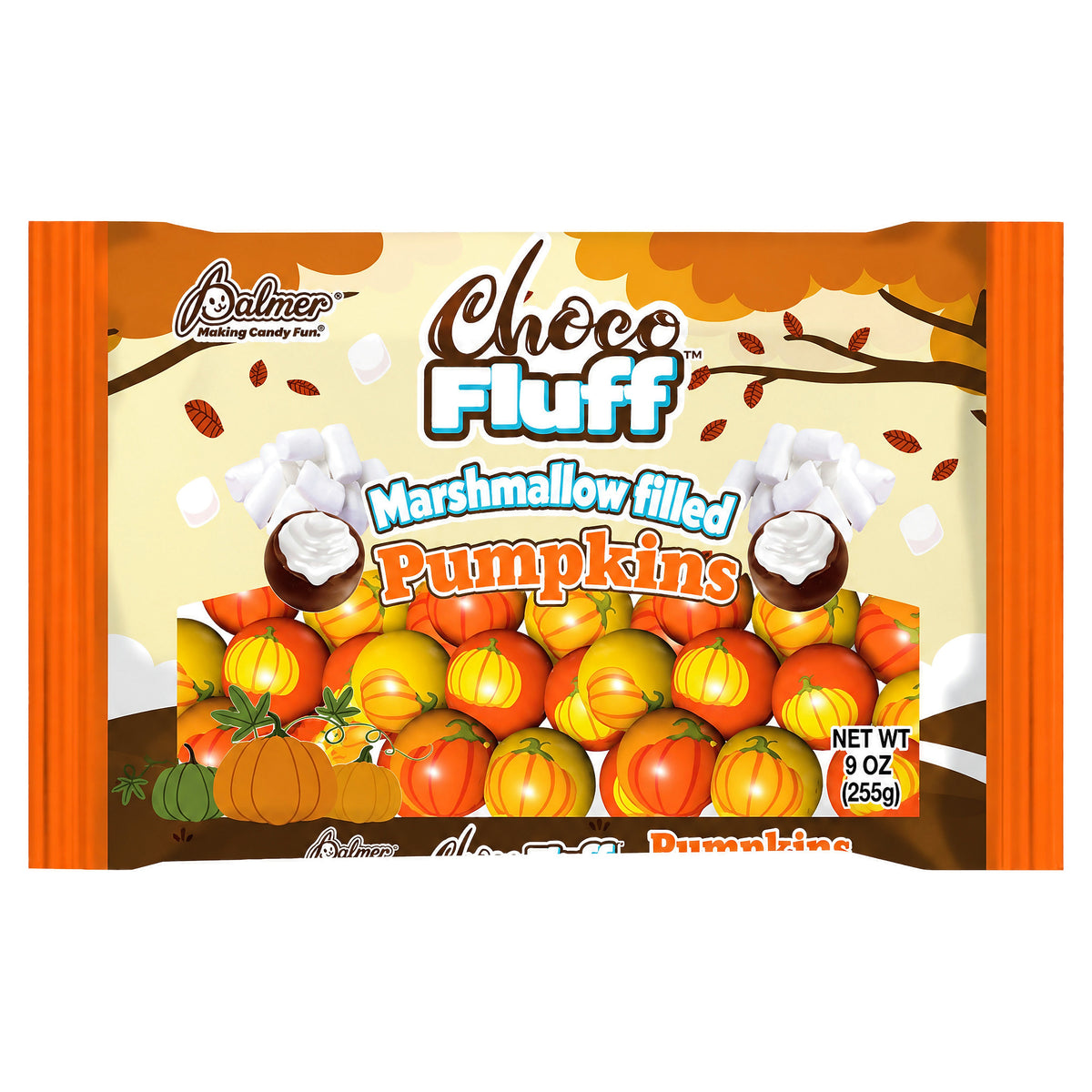 Halloween Chocofluff Marshmallow Filled Pumpkins 9oz (255g)