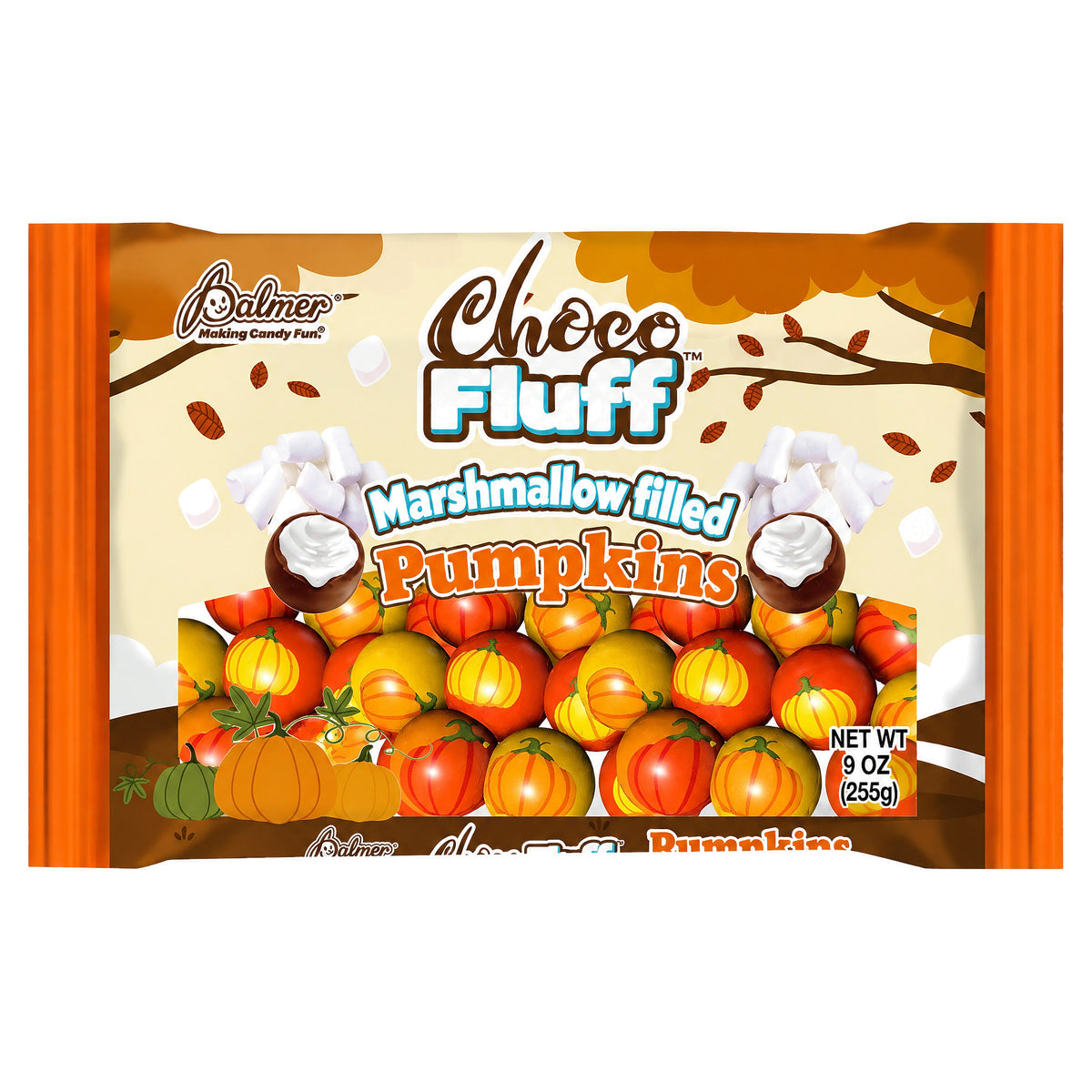 Halloween Chocofluff Marshmallow Filled Pumpkins 9oz (255g)