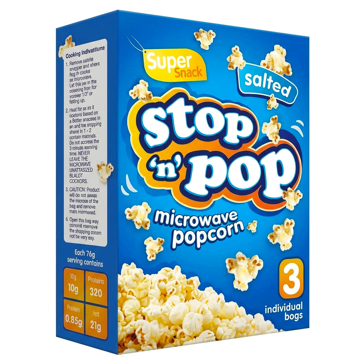 Stop N Pop Microwave Salty Popcorn 3 X 85G