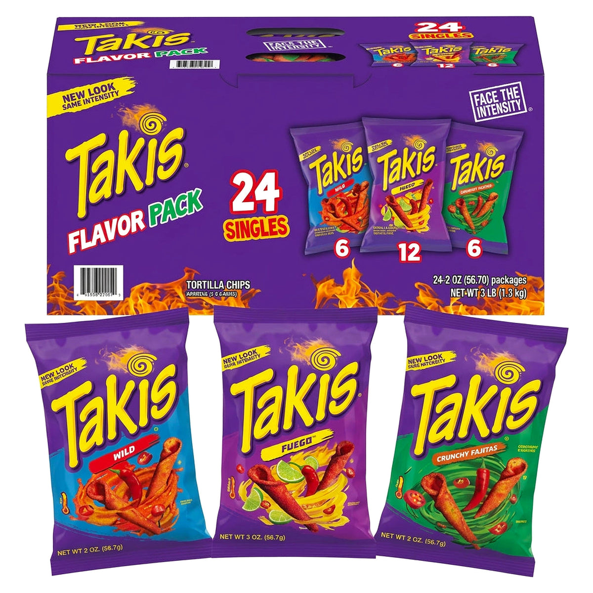 Takis Tortilla Chips Variety Pack (2Oz) - 24 Pack
