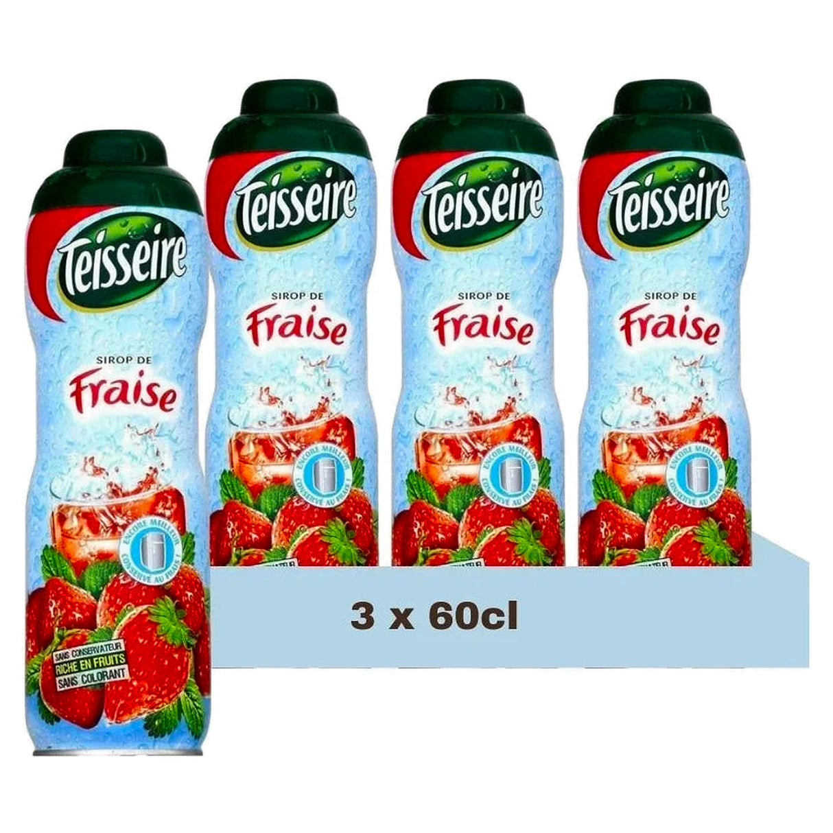 Teisseire Strawberry Cordial 60Cl (Case of 3)