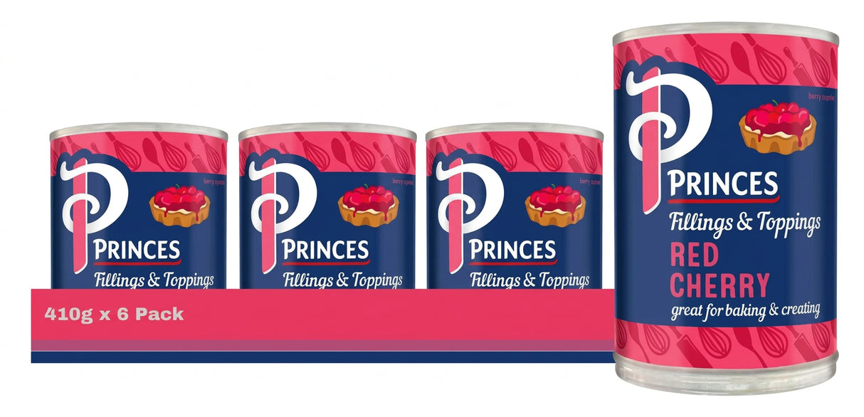 Princes Red Cherry Fruit Filling Tin 410G (Case of 6)