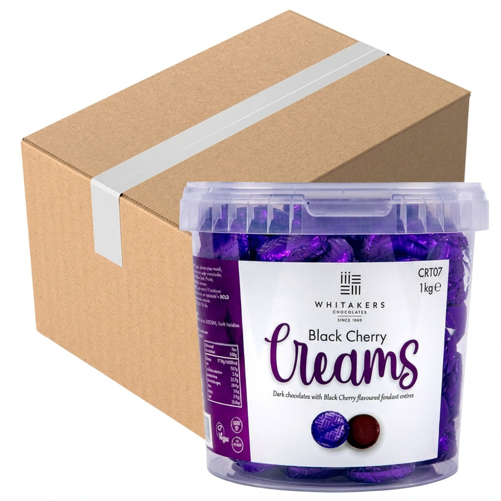 Whitakers Dark Chocolate Black Cherry Fondant Creams 1KG (Case of 6)