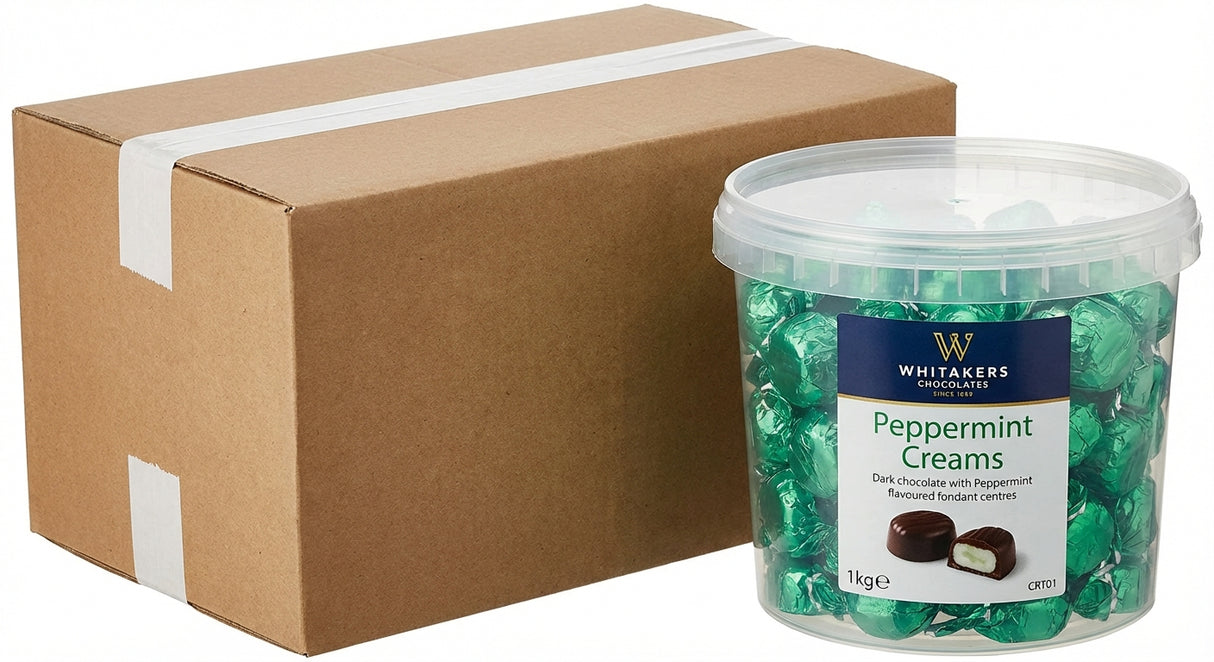 Whitakers Dark Chocolate Mint Fondant Creams 1KG (Case of 6)