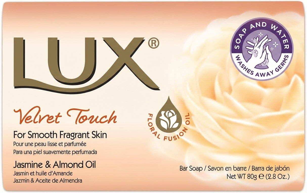 Lux Bar Soap Velvet Touch Jasmine & Almond Oil 80G (Case of 24)