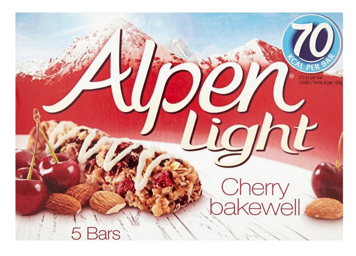 Alpen Light Cherry Bakewell Cereal Bars 5x95g - World Food Shop