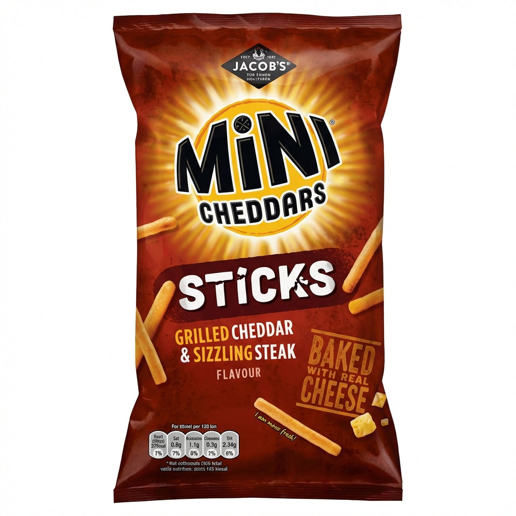 Jacobs Grilled Cheddar & Steak Mini Cheddars 150G - World Food Shop