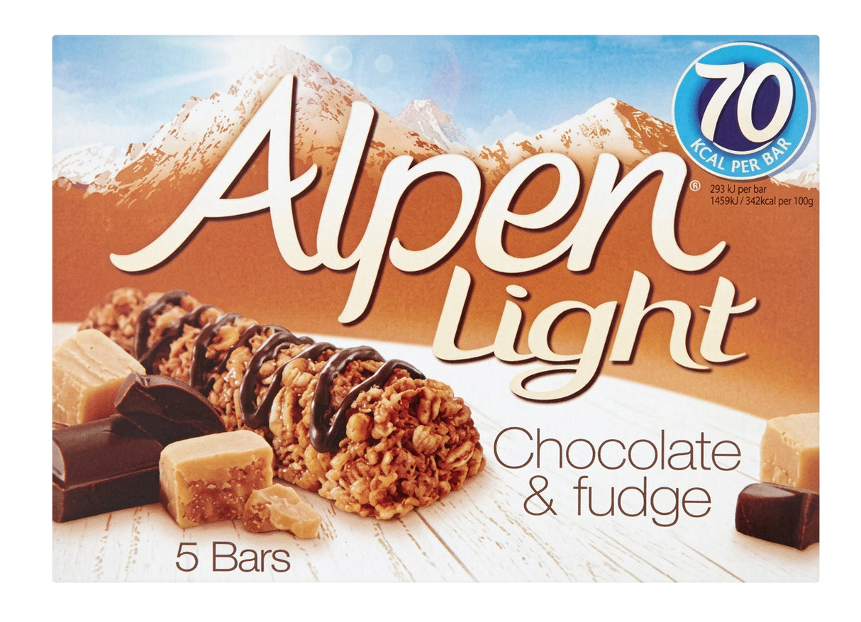 Alpen Light Chocolate & Fudge Cereal Bar 5x95g - World Food Shop