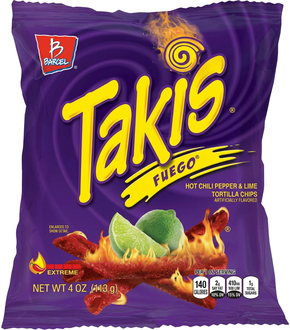 Takis Fuego Rolled Tortilla Corn Chips 113G (4oz)