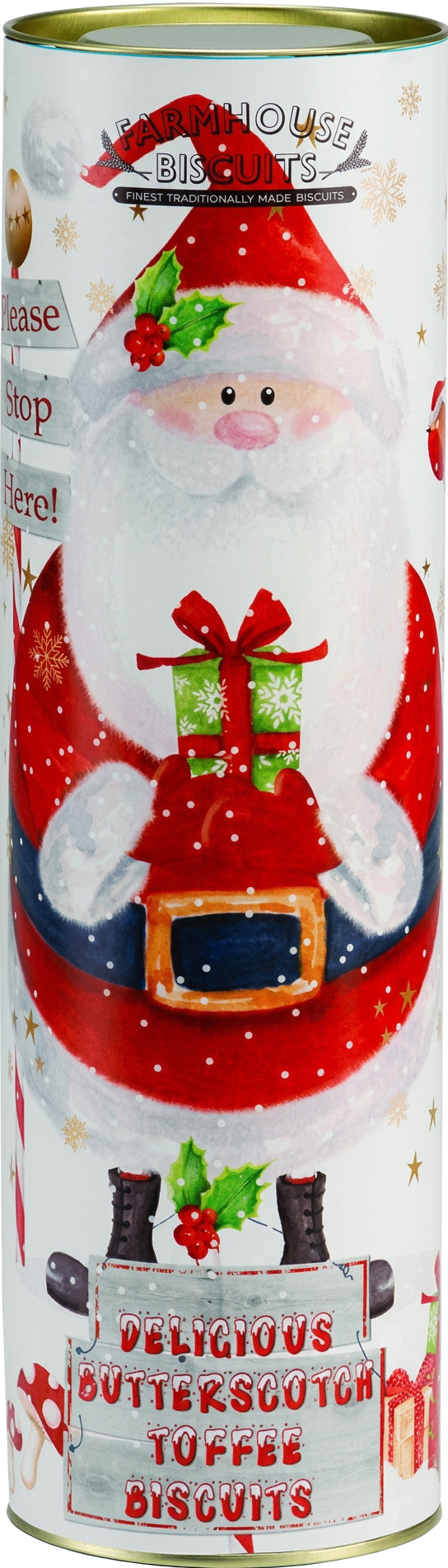 Farmhouse Santa Tube Mini Butterscotch Toffee Biscuits 200G