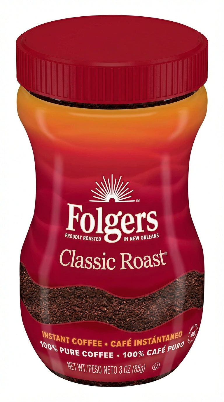 Folgers Classic Roast Instant Coffee 3oz (85G)