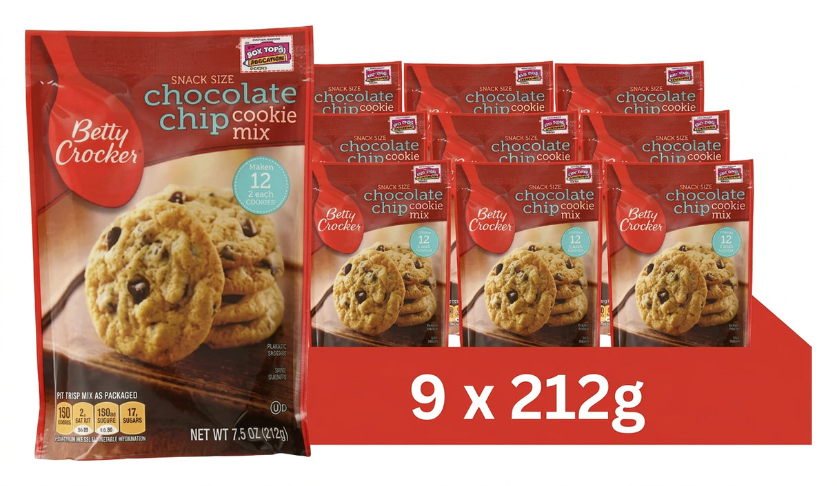 Betty Crocker Snack Size Chocolate Chip Cookie Mix 212G (Case 9)