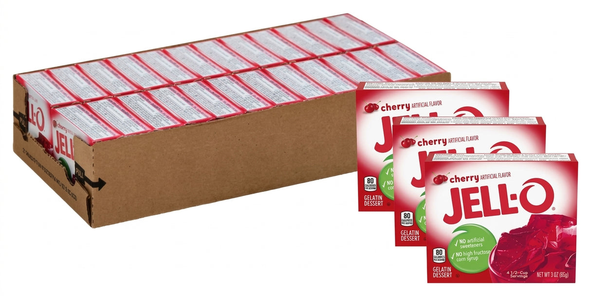 Jell-O Cherry Gelatin 3Oz (85G) (Case of 24)