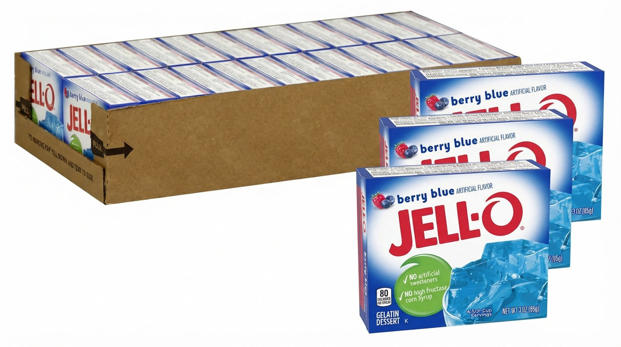 Jell-O Berry Blue Gelatin 3Oz (85G) (Case of 24)