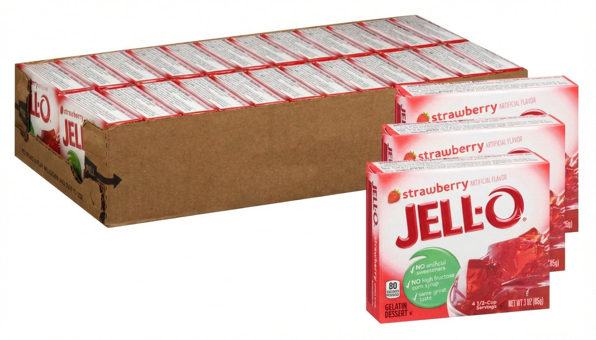 Jell-O Strawberry Gelatin 3Oz (85G) (Case of 24)