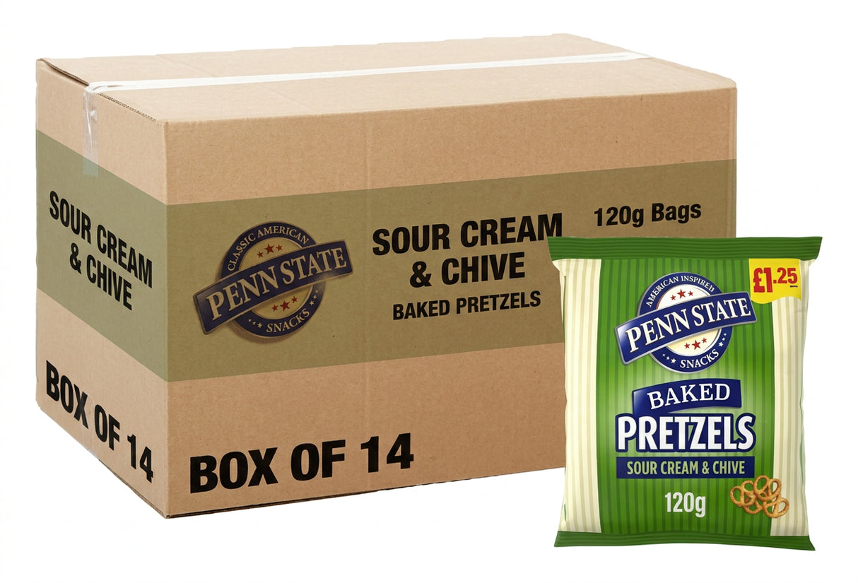 Penn State Sour Cream & Chive Pretzels 120G (Case of 14)