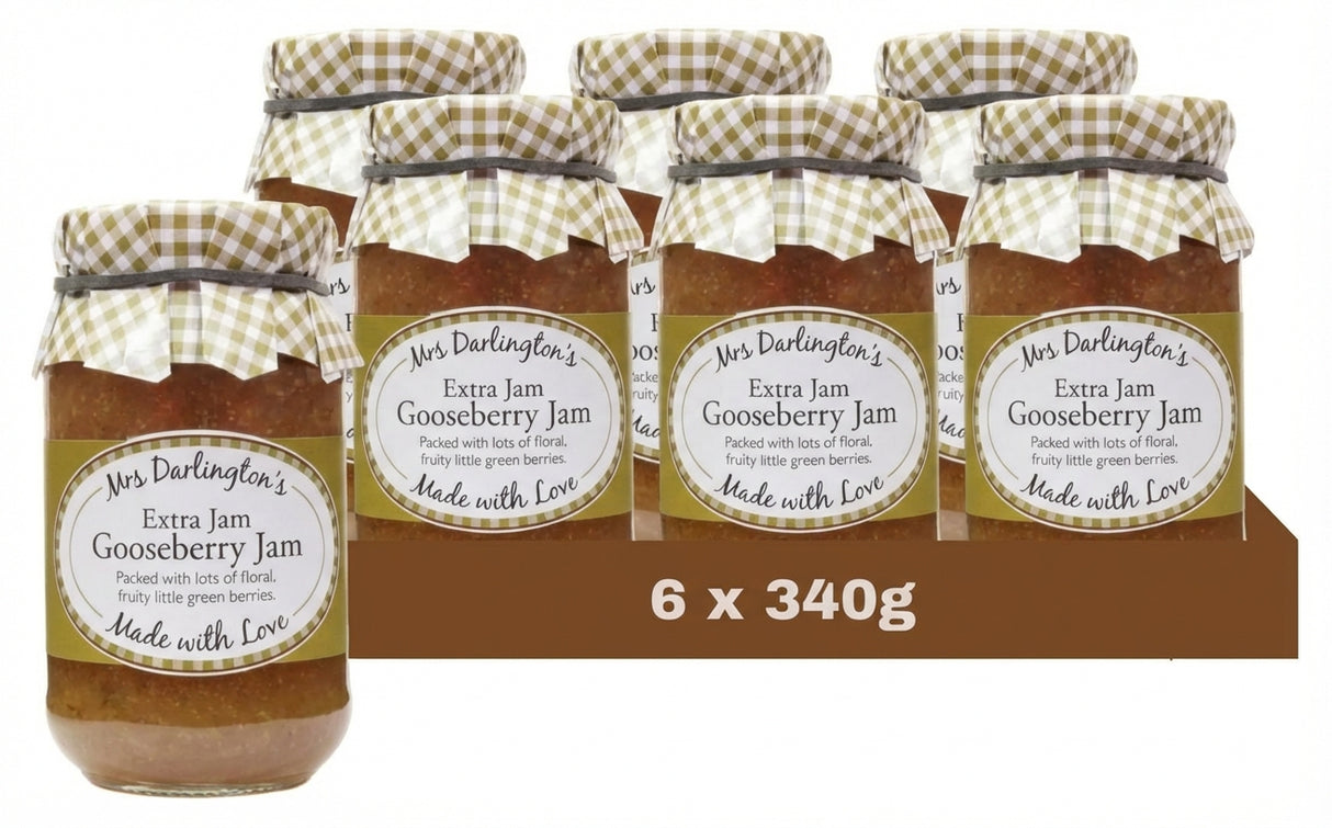 Mrs Darlington Gooseberry Extra Jam 340G (Case of 6)