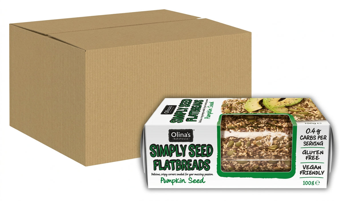 Olina's Simply Seed Flatbreads Pumpkin Seed 100G (Case of 10)