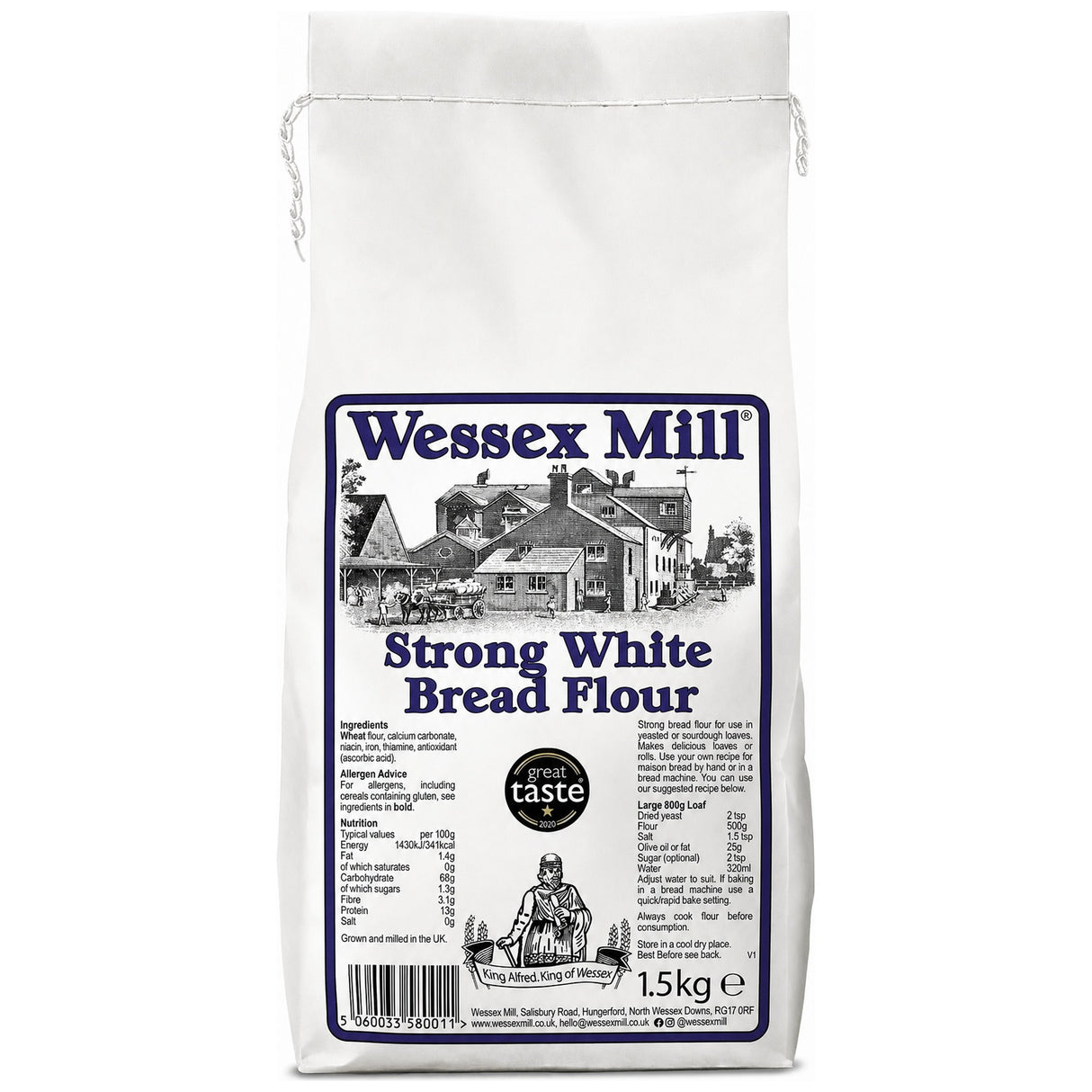 Wessex Mill Flour - Strong White Bread 1.5KG