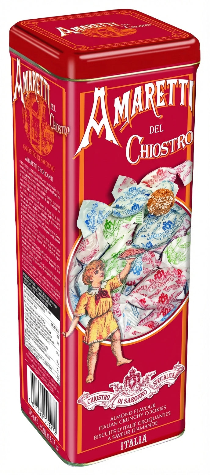 Amaretti Chiostro Crunchy in Tall Tin 175G