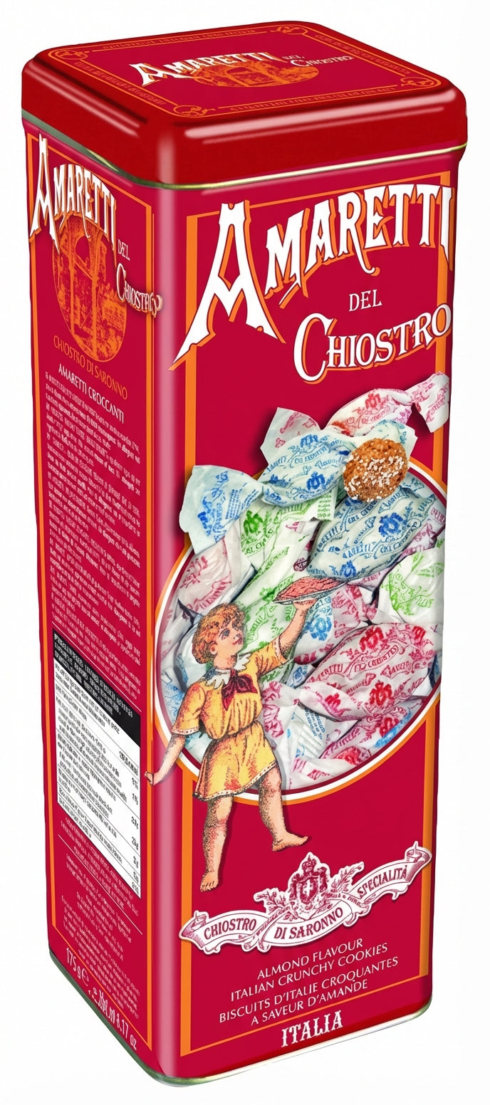 Amaretti Chiostro Crunchy in Tall Tin 175G