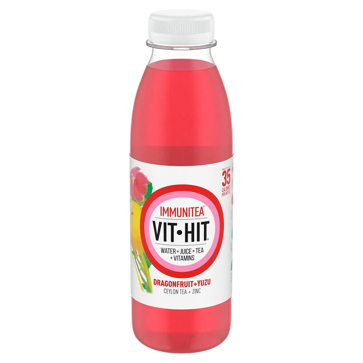 Vit Hit Immunitea Dragonfruit, Yuzu Zinc & Ceylon Tea 500ML