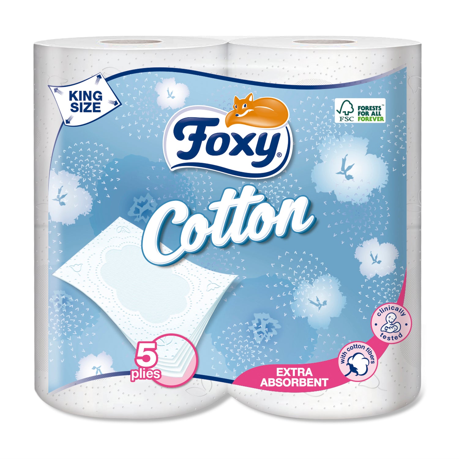 Foxy Cotton Toilet Roll 5PLY (4pk)