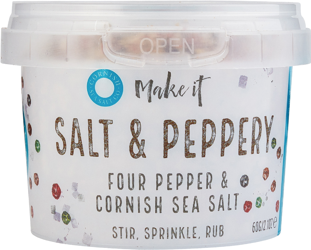 Cornish Sea Salt Salt & Peppery Four Pepper & Sea Salt 60G