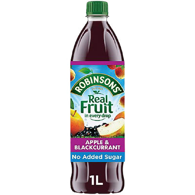 Robinsons Apple & Blackcurrant Squash No Added Sugar 1ltr