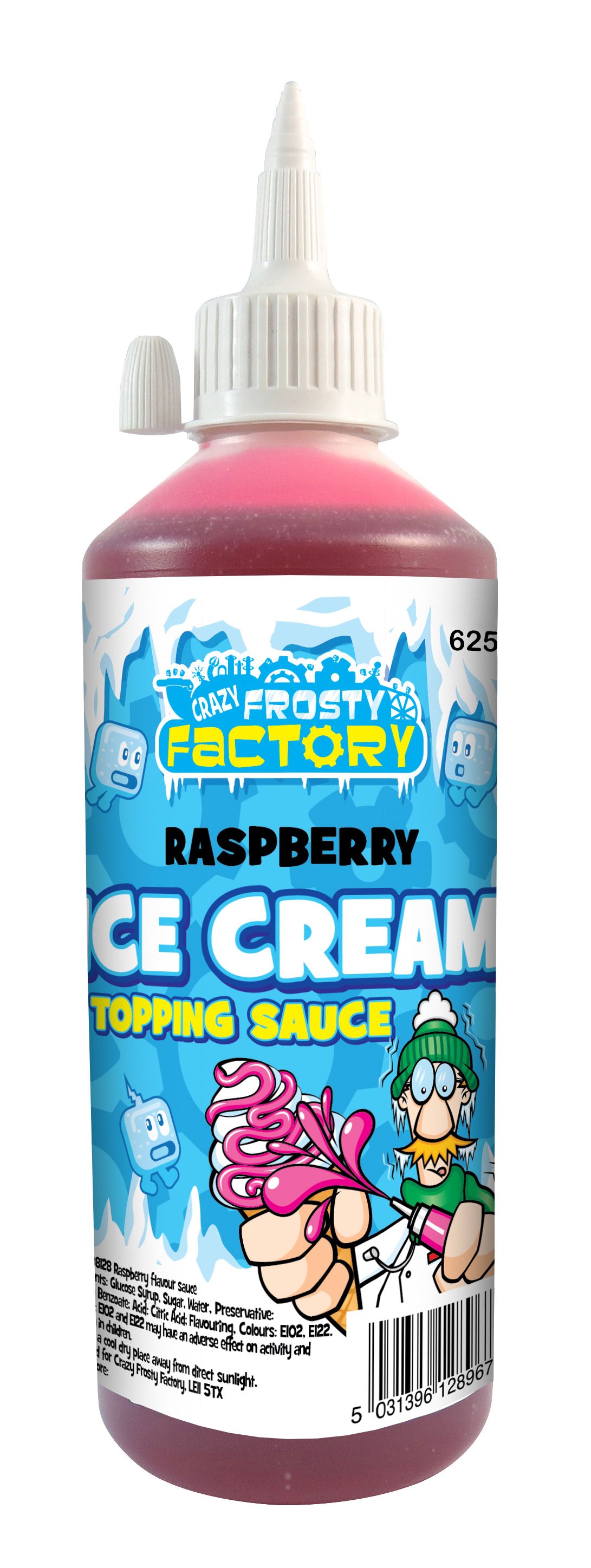 Crazy Frosty Factory Raspberry Ice Cream Topping Sauce 625ML