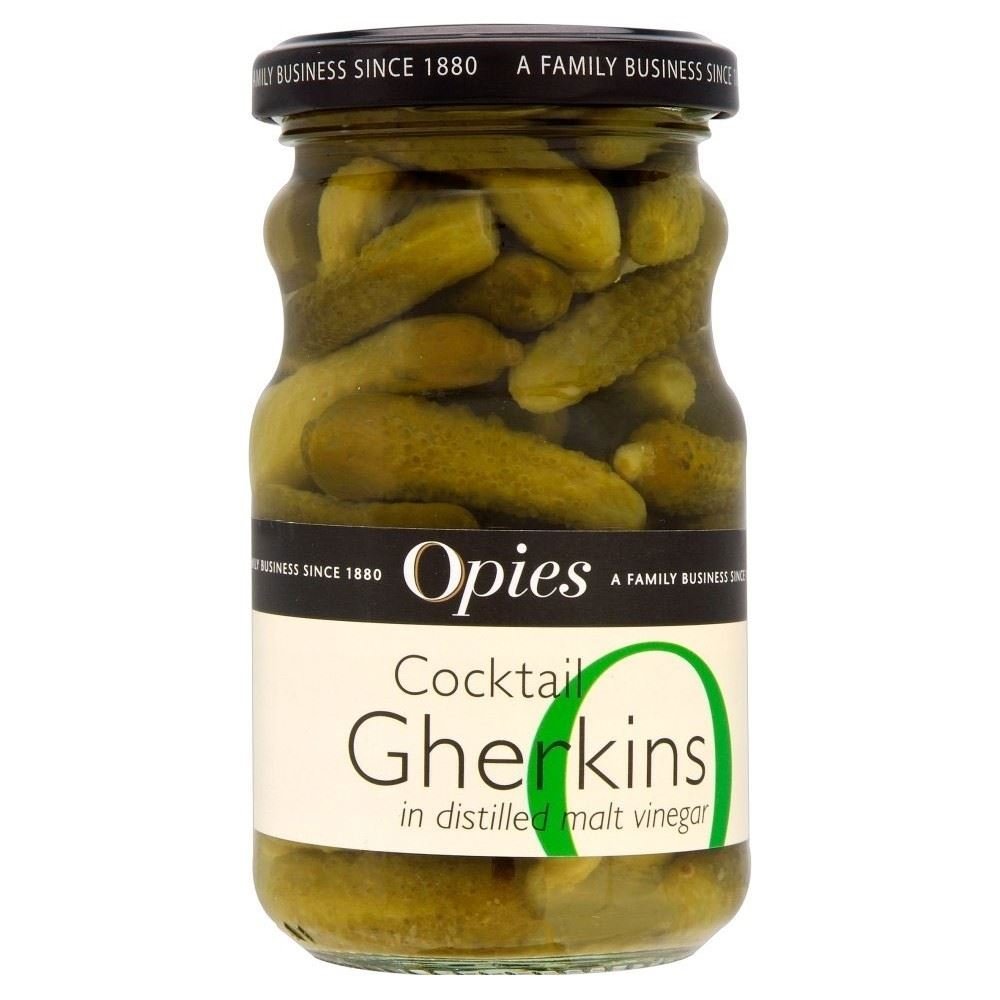 Opies Cocktail Gherkins In Distilled Malt Vinegar 227G
