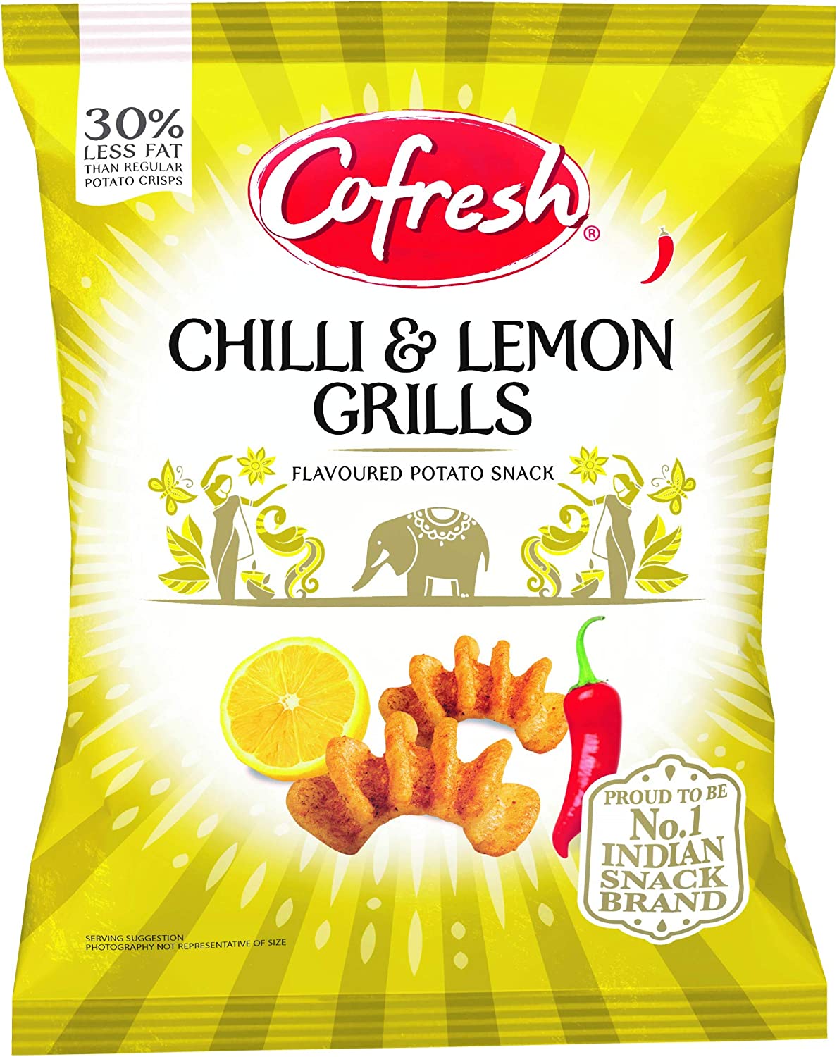 Cofresh Chilli & Lemon Poppadum Curls 80G