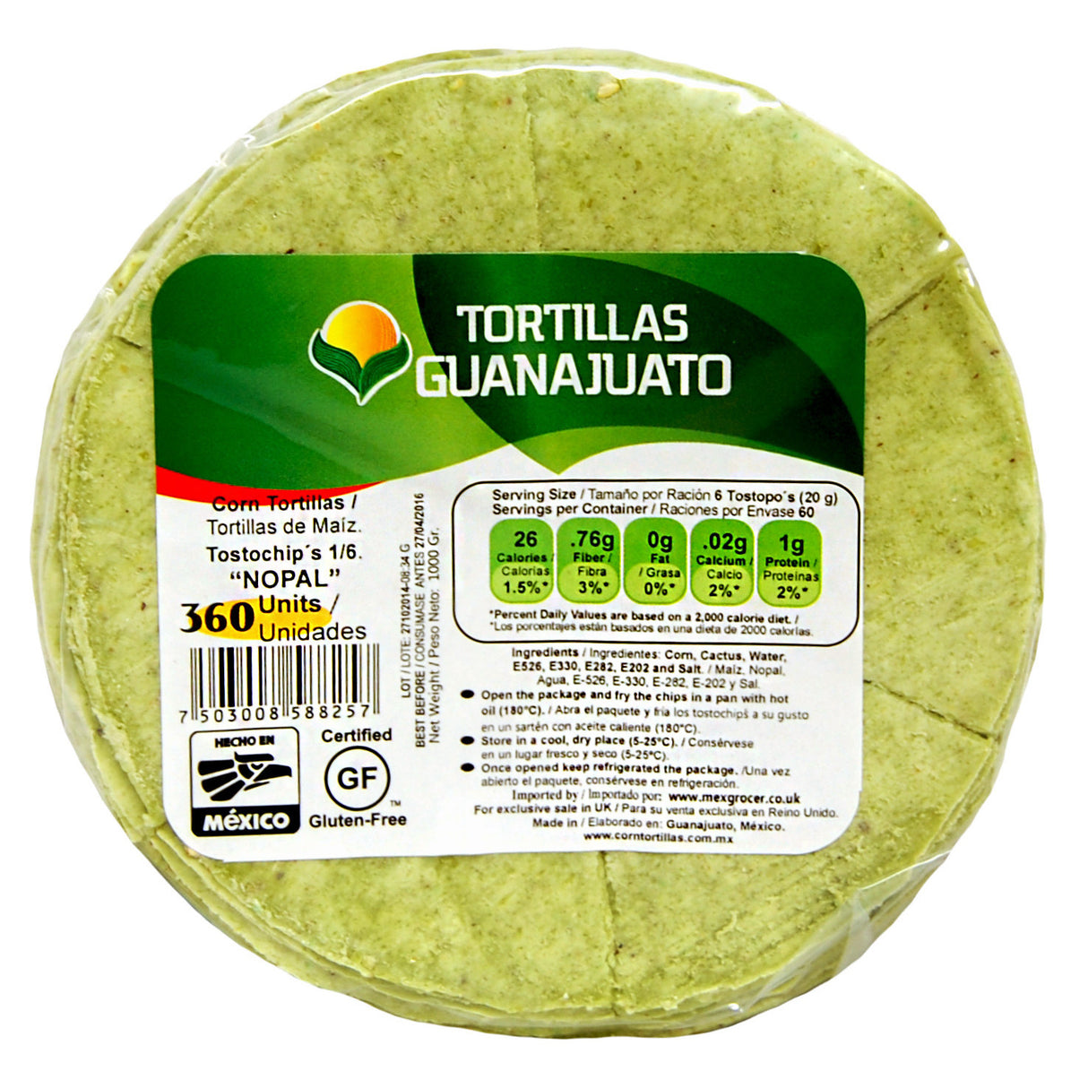 Pre Cut Cactus Corn Tortilla For Frying 15cm (1KG)