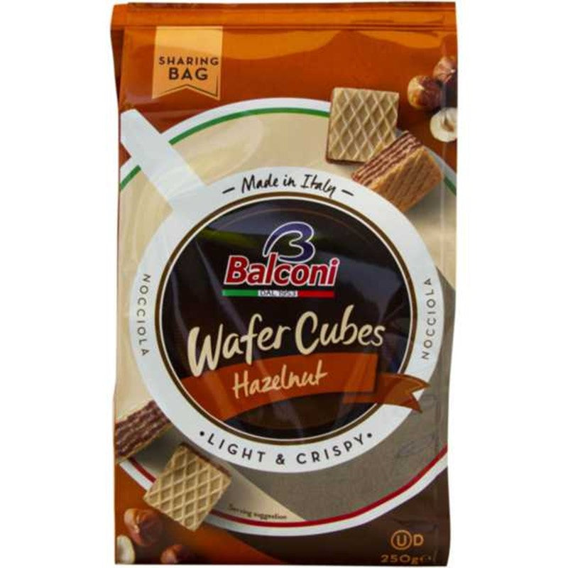 Balconi Wafer Hazelnut Creme Italian Wafer Cubes 250G