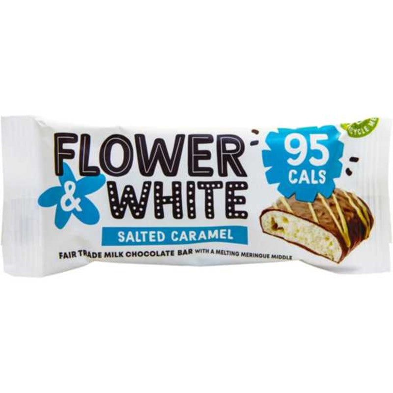 Flower & White Salted Caramel Belgian Milk Chocolate Meringue Bar 20G
