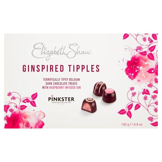 Elizabeth Shaw Ginspired Tipples - Belgian Dark Chocolate With Raspberry Infused Gin 192G - World Food Shop