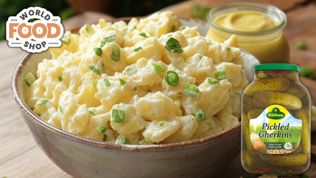 Creamy Potato Salad with Kuhne Pickled Gherkins